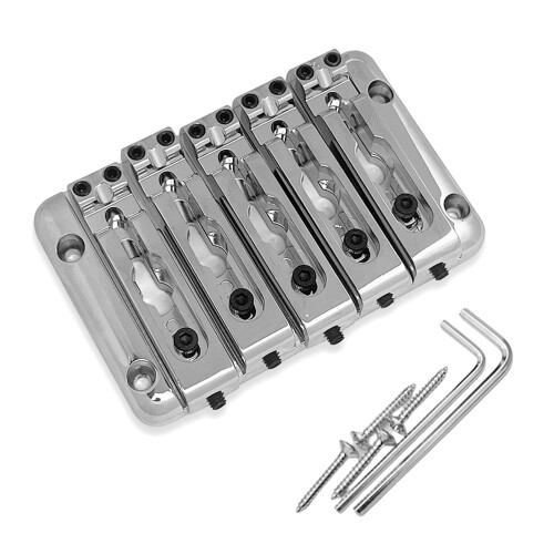 Versatile 5 String Bass Fixed Bridge Allows Individual-Silver