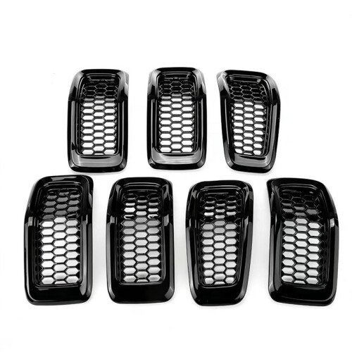 Frontgrill im Wabendesign für  Cherokee 2014-2018, Teilenummer 68303626AA, Schwarz 2
