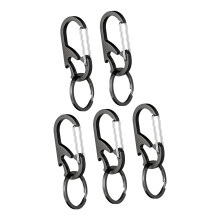 Multifunctionele roestvrijstalen flesopener-sleutelhanger-Zwart