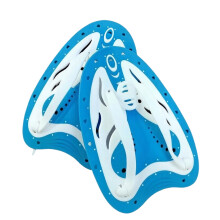 Schwimmtrainingsflossen mit verstellbarer-blau-weißes Kind