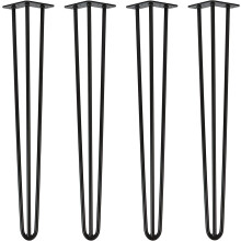 Hairpin Table Legs Set of 4 Black 22 Inch Heavy‑Duty Steel Furniture Legs Modern Industrial Style for Desk and Dining Table