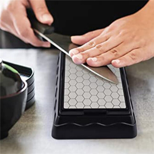 2X Double-Sided Diamond Sharpening Stone,Whetstone Honeycomb Surface Plate with Non-Slip Base(400/1000 Grit) 2