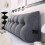 Corduroy Headboard Pillow Grey 150x20x50cm, Triangular Wedge Backrest Cushion for Reading and Sleeping 1