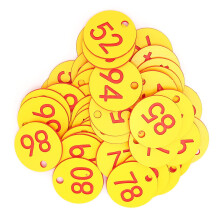 50Pack Beehive Number Markers Red and Yellow Tags for Beekeeping, Clear ID and Easy Hole Attachment