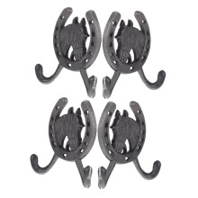 Vintage Horseshoe Wall Hooks Heavy Duty Cast Iron Coat Hooks for Hanging Hats and Bags Home Decor