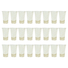 24pcs 30ml Polystyrene Shot Glasses for Spirits, Cocktails, Multicolored Ombre Design Flash Gold