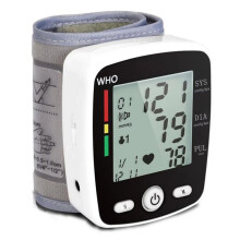 Digital Blood Pressure Monitor Wrist Tensiometer Electronic Blood Pressure Tonometer with LCD 2 X 90 Memory Rechargeable