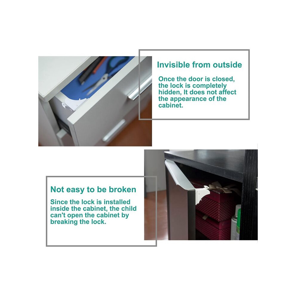 12 Pack Magnetic Cabinet Locks Baby Proofing,Child Safety Cabinet  Locks with Adhesive