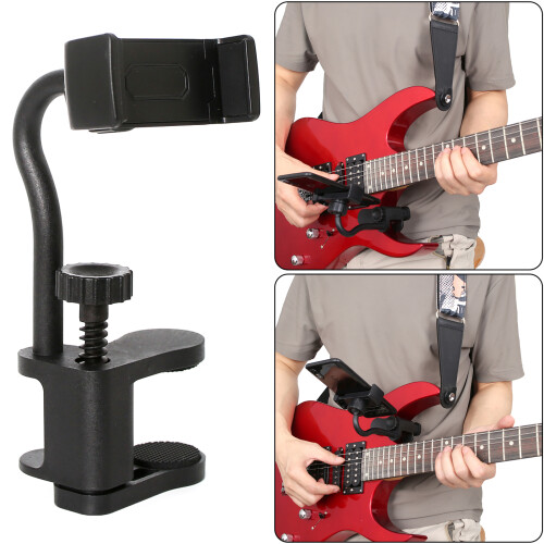 Universal Nonslip Phone Mount Clamp Adjustable Guitar Phone 1