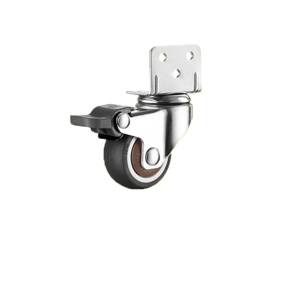 2 Inch Side Mount Caster Wheels With Brakes, Lshaped Tpr Rubber Swivel Casters For Furniture, 360 Smooth Rolling 8 Pack 9073542961031