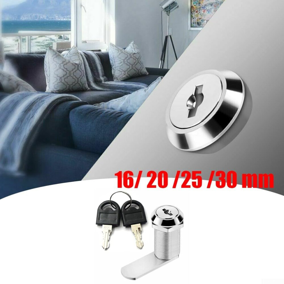 Cam Lock 25Mm Durable Zinc Alloy Cabinet And Mailbox Lock With 2 Keys For Secure Use 9771547819288