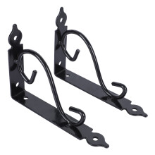 2pcs Heavy Duty Iron Wall Shelf Brackets for Kitchen Office Rustic Style Storage Rack