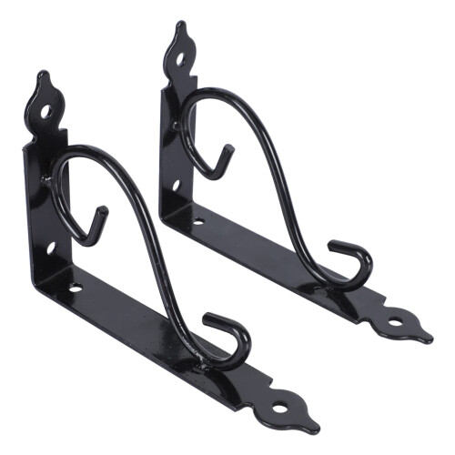 2pcs Heavy Duty Iron Wall Shelf Brackets for Kitchen Office Rustic Style Storage Rack