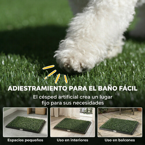 PawHut Inodoro para Perro Negro 63 x 50.5 x 3.5 cm 1