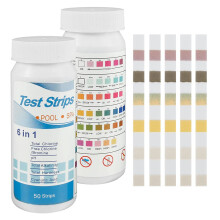6in1 Pool and Hot Tub Test Strips 100 Count (2 Pack), Fast Accurate Water Testing for PH and Chlorine