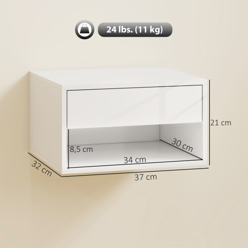 Homcom Mesitas de Noche Blanco 37 x 32 x 21 cm 2