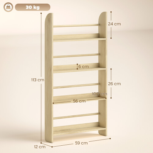 Homcom Estantería de Pared Marrón 59 x 12 x 113 cm 2