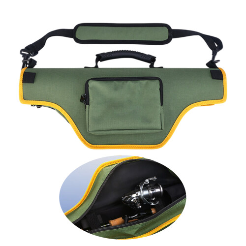 Hard Case Rod Bag With Sided Pocket For Multiple Section Fishing 1