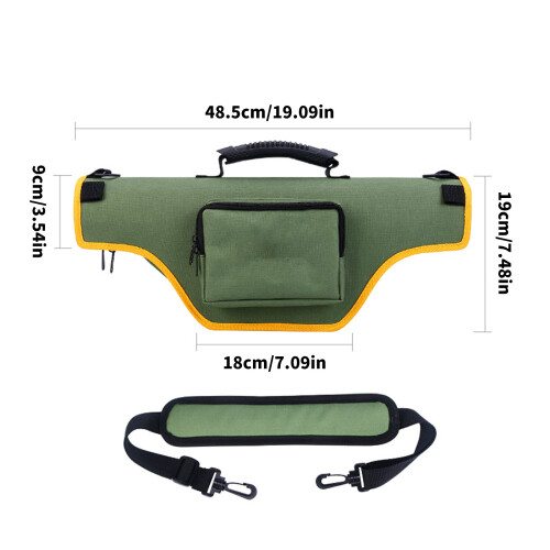 Hard Case Rod Bag With Sided Pocket For Multiple Section Fishing 2