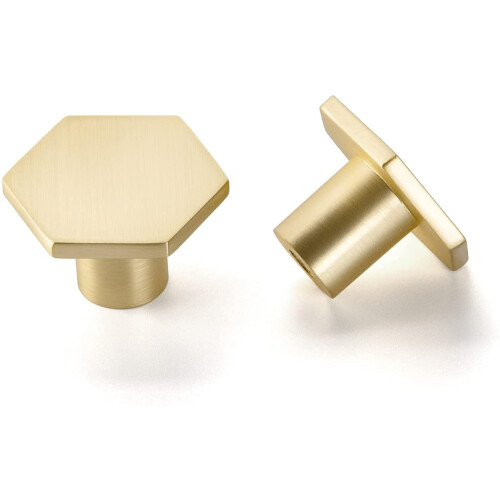 Gold Cabinet Knobs and Drawer Pulls 4 Pack, Elegant Gold Finish Zinc Alloy for Kitchen Cabinets