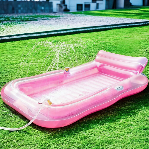 Inflatable Water Pad Sunbathing Floating Pad-Covered in blue 2