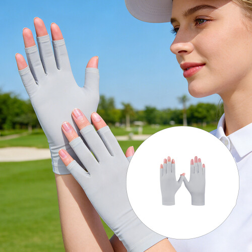 Sweat Absorption Polyester Golf Gloves For Professional-White 2