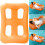 Pool Inflatables Floating Bed Pool Lounger Float Pool-Orange 3