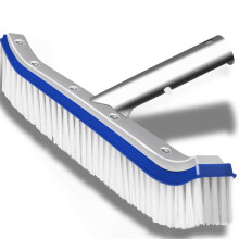 Heavy Duty Pool Brush 17.5 Inch Aluminum Head for Walls and Floors, Vinyl Safe Bristles, Blue