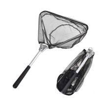 Triangular Aluminum Pool Skimmer Net for Above Ground Pools, Retractable Folding Cleaning Net