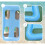 Inflatable Pool Float Air Mat Airbed Pool Blow up-Navy Blue 5