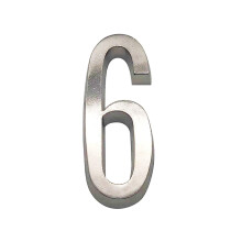 Modern Brushed Nickel Rustproof Zinc Alloy House Numbers 101mm Address Sign for Door Mailbox