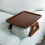 2X Sofa Armrest Clip Tray Armrest Tray Portable Table Side Table Sofa Table Sofa Tray for Cupcake Coffee Dark Brown 1