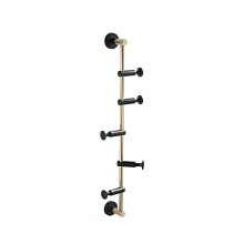Modern Wall Mounted Coat Rack with 5 Hooks, Copper Vertical Design for SpaceSaving Entryway Organization