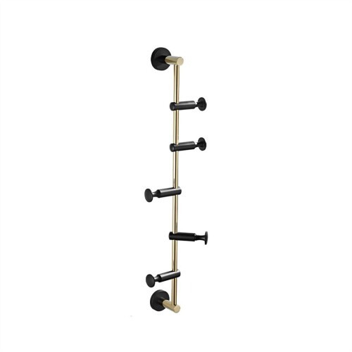 Modern Wall Mounted Coat Rack with 5 Hooks, Copper Vertical Design for SpaceSaving Entryway Organization