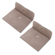 2Pcs Dark Brown Jewelry Cloth Bags for Storage and Gifts