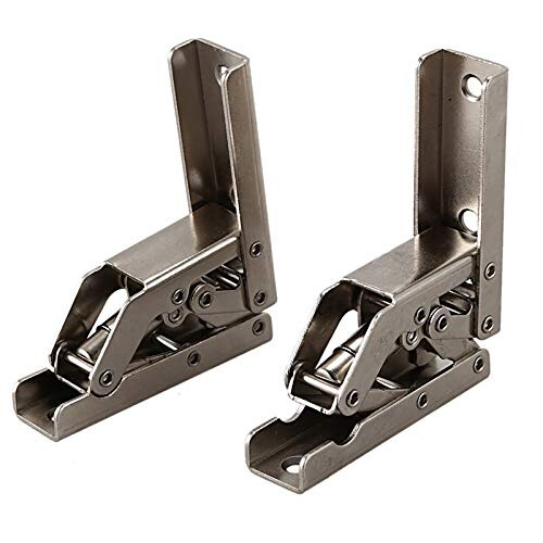 2Pcs Heavy Duty 90 Degree Folding Hinge No‑Drill Wall Mounted Table Support, Corrosion‑Resistant 2