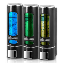 Wall Mounted Soap Dispenser 3 Chamber 400ml Refillable No Drill Shampoo and Conditioner Dispenser for Shower Bathroom Hotel Black