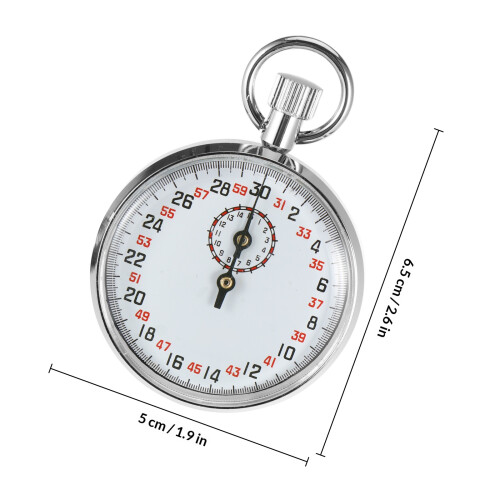 Silver Teaching Aid Mechanical Stopwatch Durable Metal Stopwatch 1