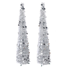 4.9ft PET Pop Up Xmas Tree Silver 910g 1.5m