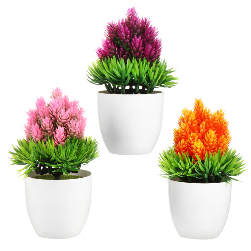 3 Pcs Pine Needle Pineapple Potted Plant Simulation Plants Office 2