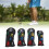 4Pcs Skull PU Golf Head Covers One Size Black 14