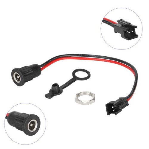 2X 50V  5.5x2.1mm  Power Socket Panel Mount Connector with Metal Nut Buckle 2