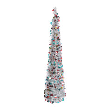 4.9ft PET Foldable Sequin Xmas Tree, 981g, Silver