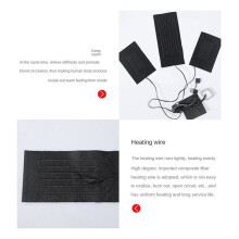 2X USB Warm Paste Pads Fast-Heating Carbon Fiber Heating Pad Safe Heating Warmer Pad for Vest One Drag Three Heating Pad