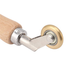 3pcs 40mm Wallpaper Roller Seam Roller Steel, Wood Handle Silicone Seam Roller Dual Use Brass Wheel for PVC Welding A
