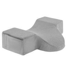 Eyelash Extension Pillow with Pocket, Ergonomic Memory Foam U Shape Lash Bed Pillow, Gray Removable Cover for Salon Use