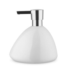White Ceramic Soap Dispenser 15 Oz Kitchen and Bathroom Countertop Pump Bottle
