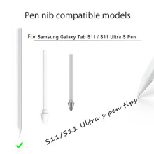 15 St. Stylustoppar för Tab S11/S11 Ultra, 5 St. Metallspetsar + 10 St. Ersättningspennspetsar.