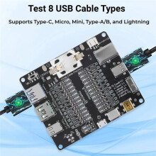 USB Cable Tester USB Data  Detection Board Short Circuit  Test Board Data Cable Anomaly Detection with Shell