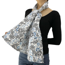 Adult Bib for Elderly, Washable Dining Scarf Bib with TwoWay Wear and Extra Long Coverage, Blue